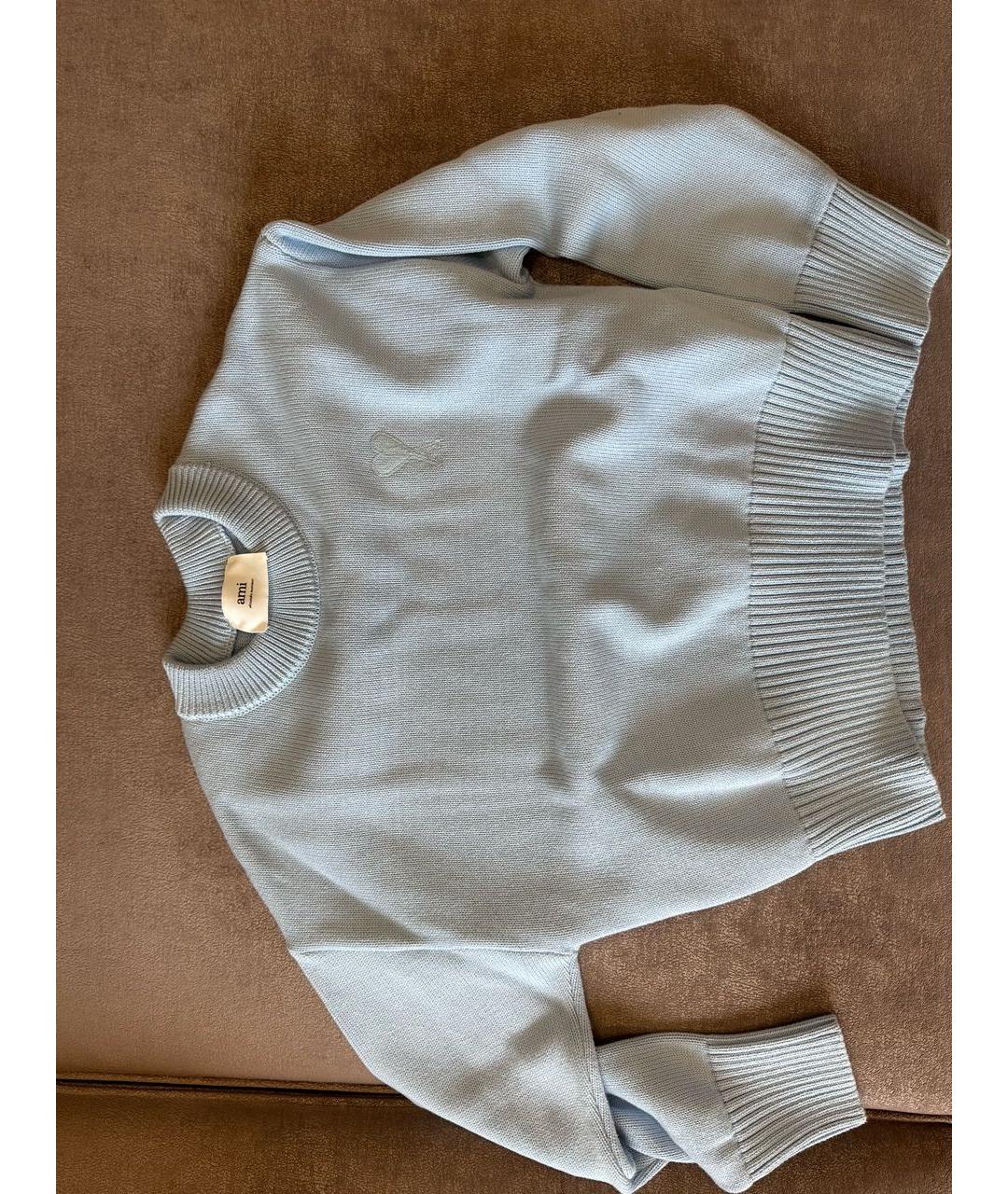 Ami Paris Голубой хлопковый джемпер / свитер, фото 8