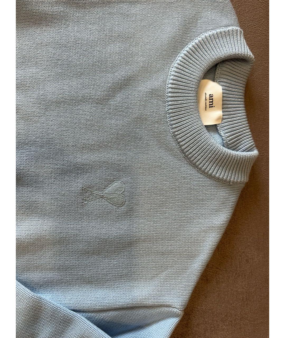 Ami Paris Голубой хлопковый джемпер / свитер, фото 2