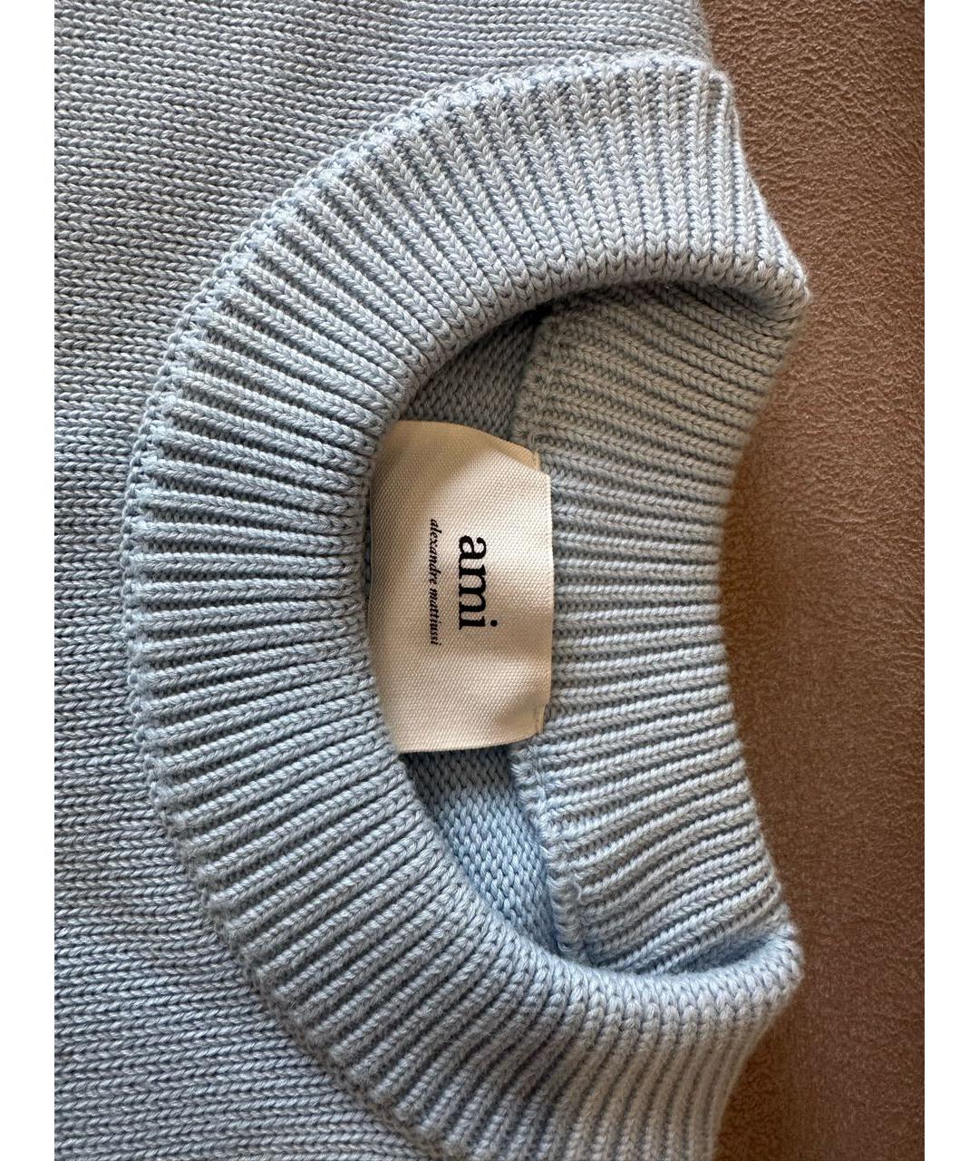 Ami Paris Голубой хлопковый джемпер / свитер, фото 7