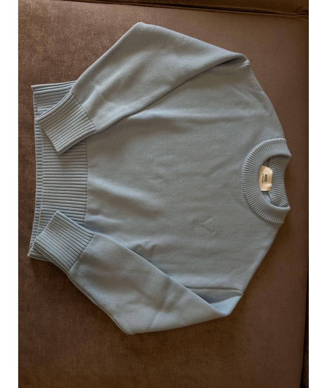 Ami Paris Голубой хлопковый джемпер / свитер, фото 9