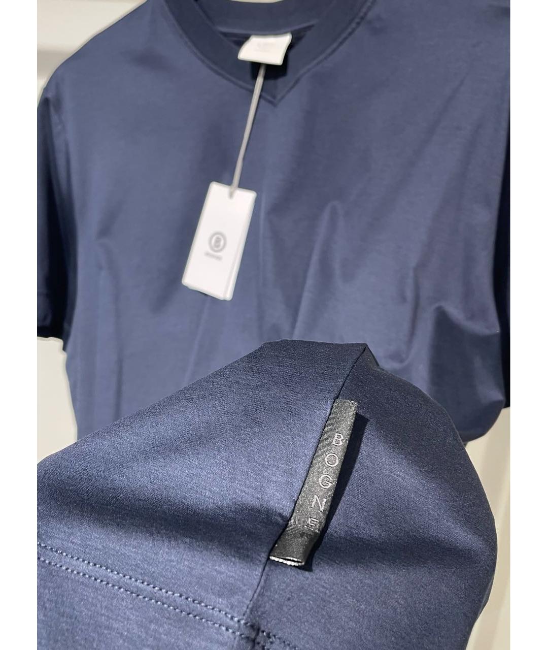 BOGNER Темно-синяя хлопковая футболка, фото 4