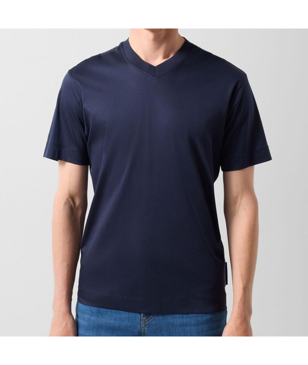 BOGNER Темно-синяя хлопковая футболка, фото 8