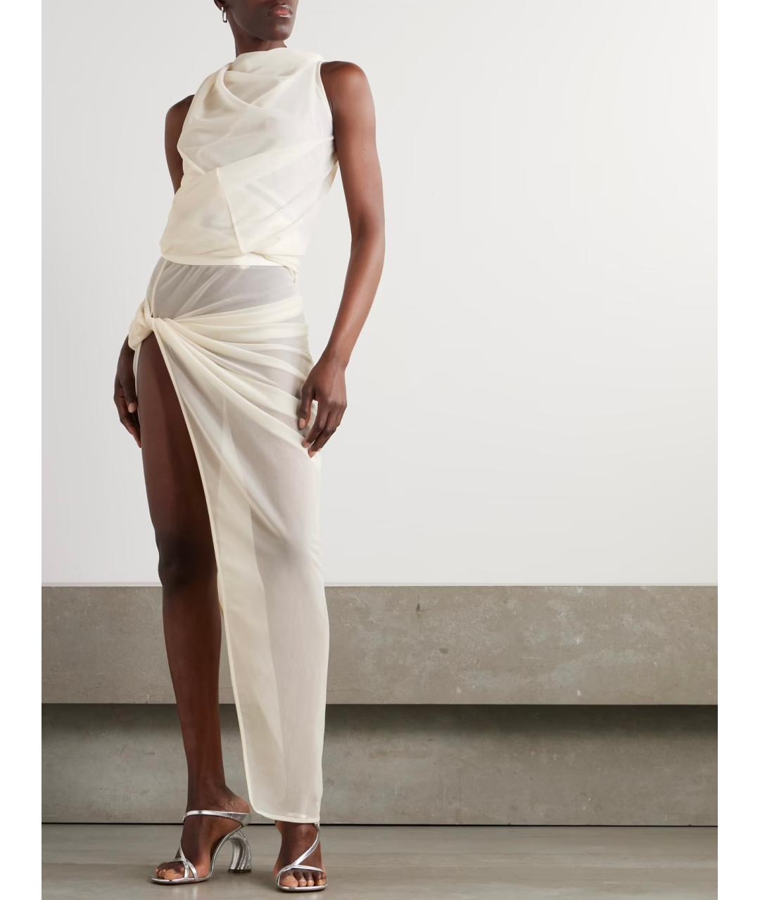 RICK OWENS Бежевая полиэстеровая юбка миди, фото 2