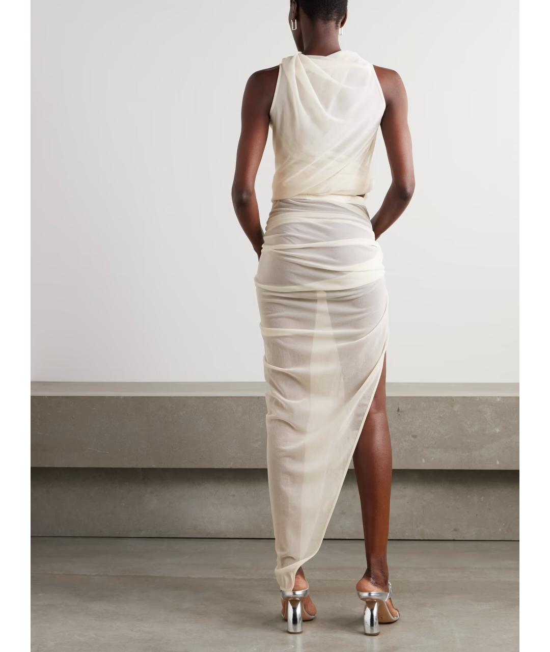 RICK OWENS Бежевая полиэстеровая юбка миди, фото 3