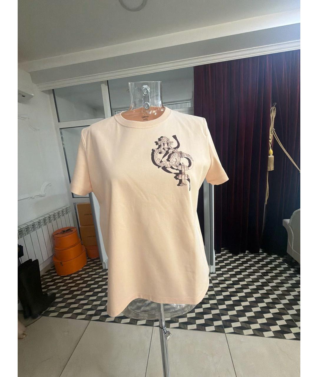 HERMES Розовая хлопковая футболка, фото 6