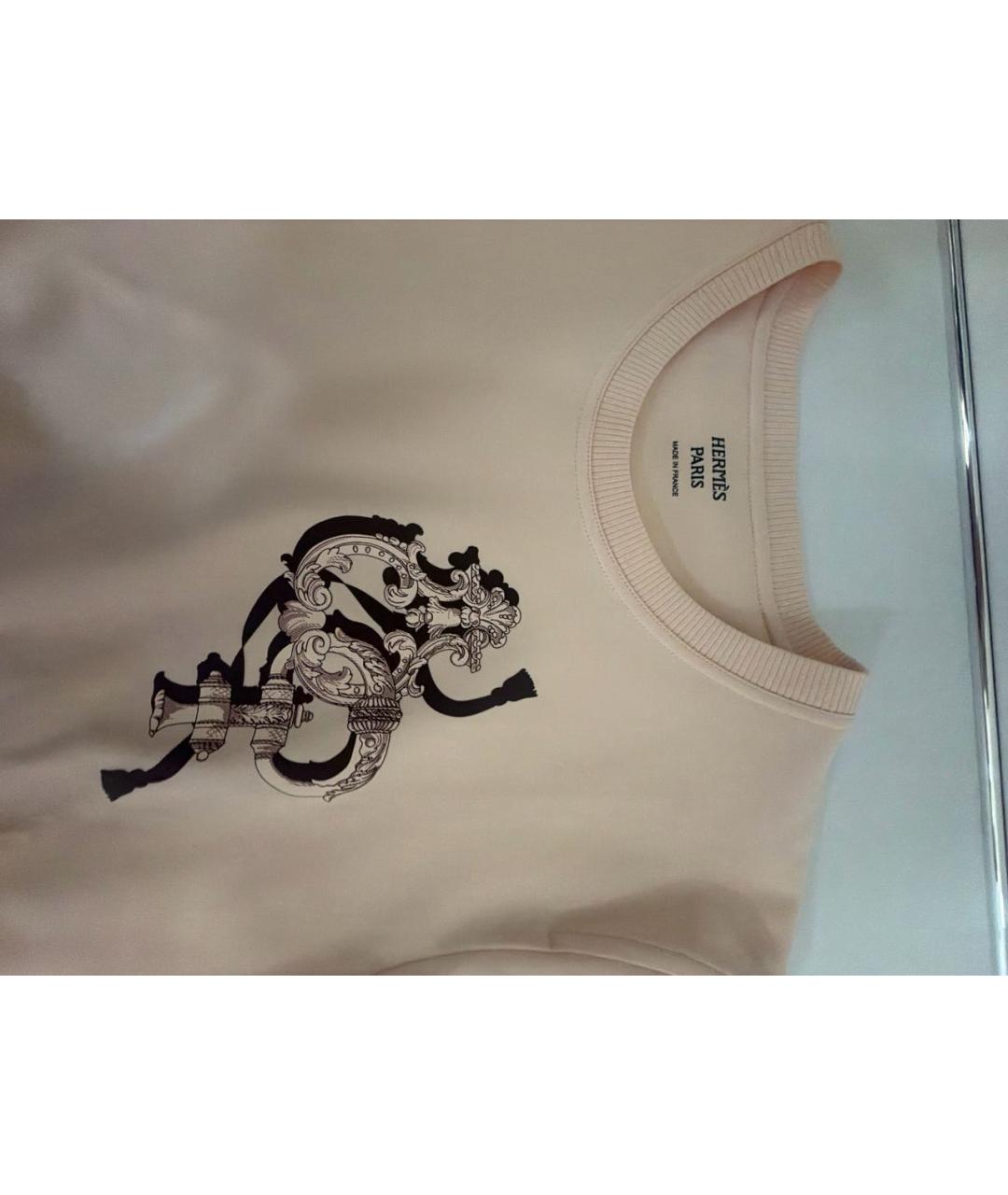 HERMES Розовая хлопковая футболка, фото 5