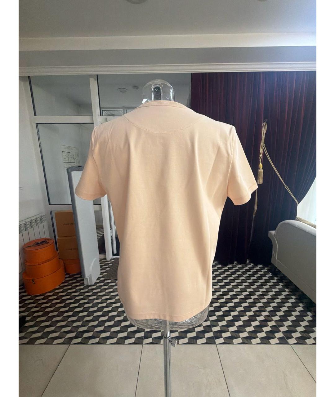 HERMES Розовая хлопковая футболка, фото 2