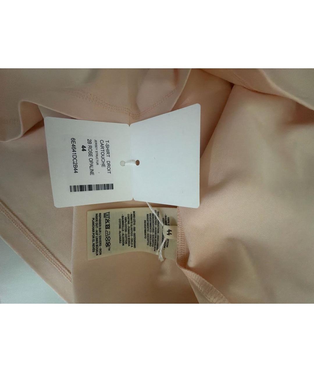 HERMES Розовая хлопковая футболка, фото 4