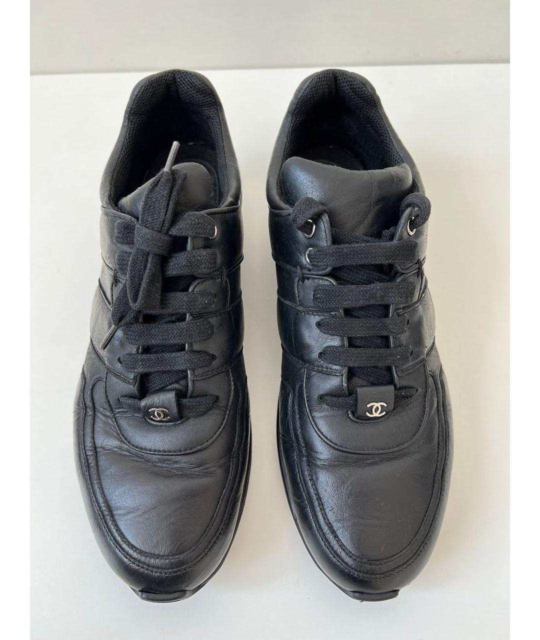 CHANEL Черные кожаные кеды, фото 8