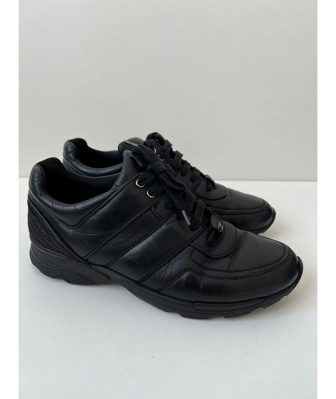 CHANEL Черные кожаные кеды, фото 9