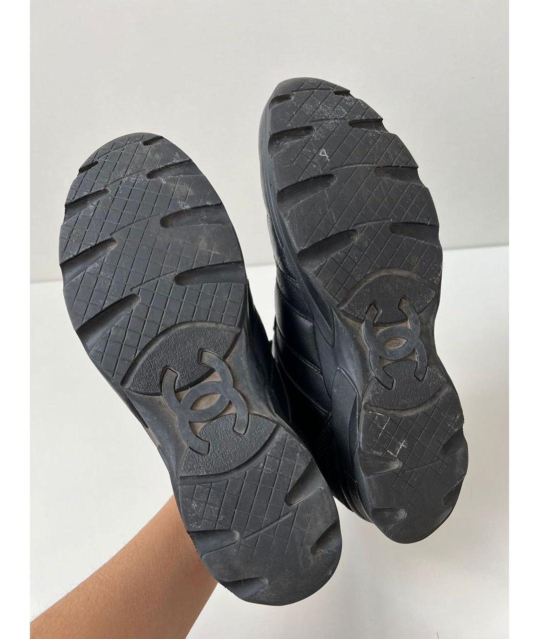 CHANEL Черные кожаные кеды, фото 7