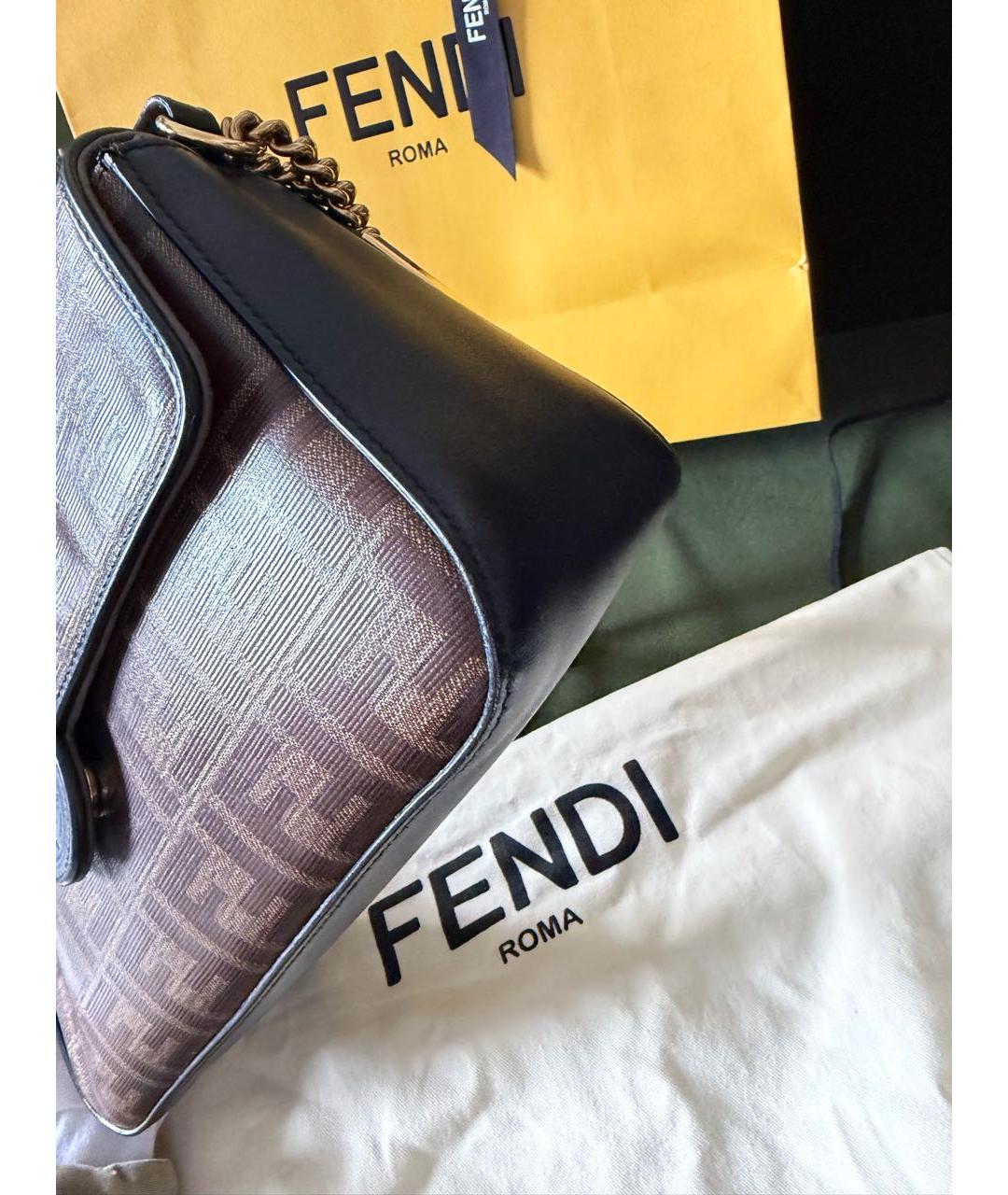 FENDI Коричневая кожаная сумка через плечо, фото 5