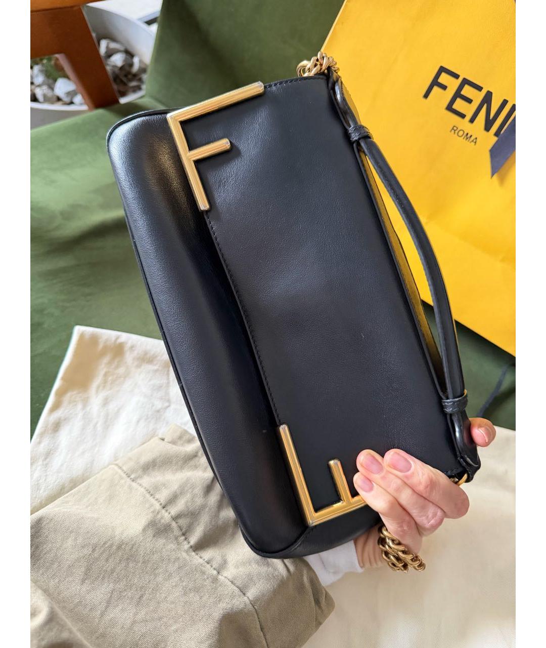 FENDI Коричневая кожаная сумка через плечо, фото 3