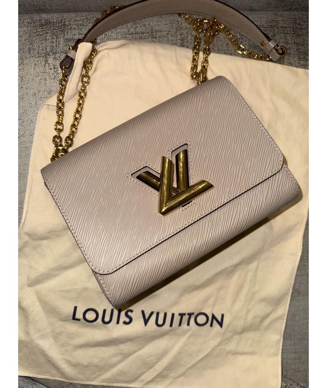 LOUIS VUITTON Бежевая кожаная сумка через плечо, фото 6