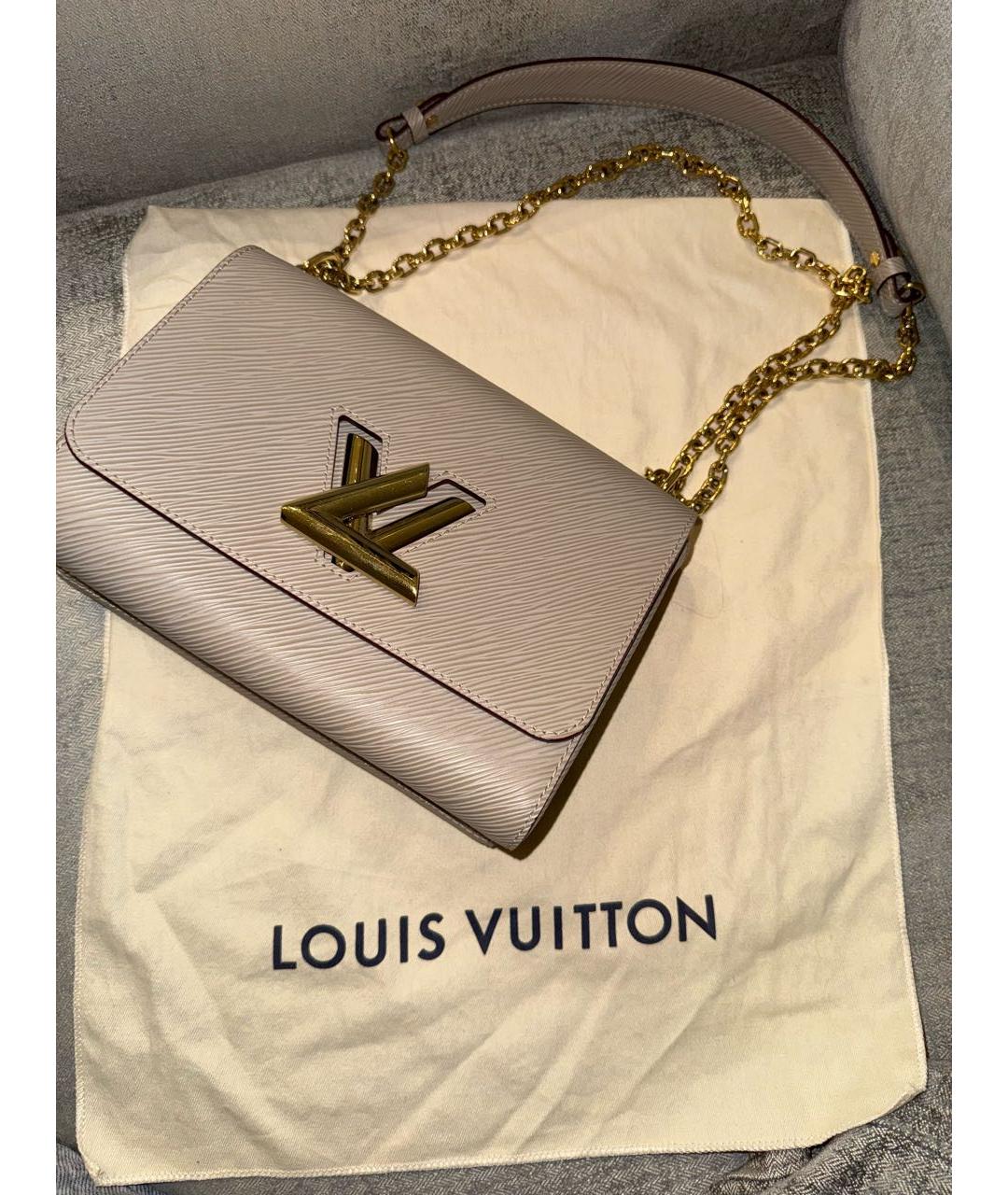 LOUIS VUITTON Бежевая кожаная сумка через плечо, фото 2
