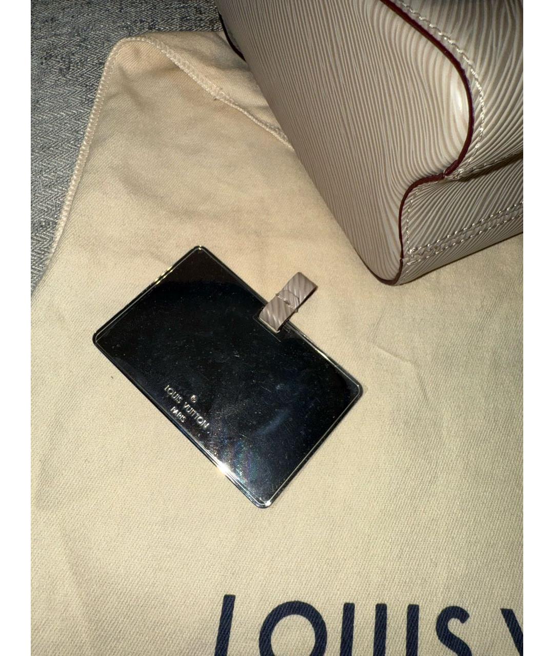 LOUIS VUITTON Бежевая кожаная сумка через плечо, фото 4