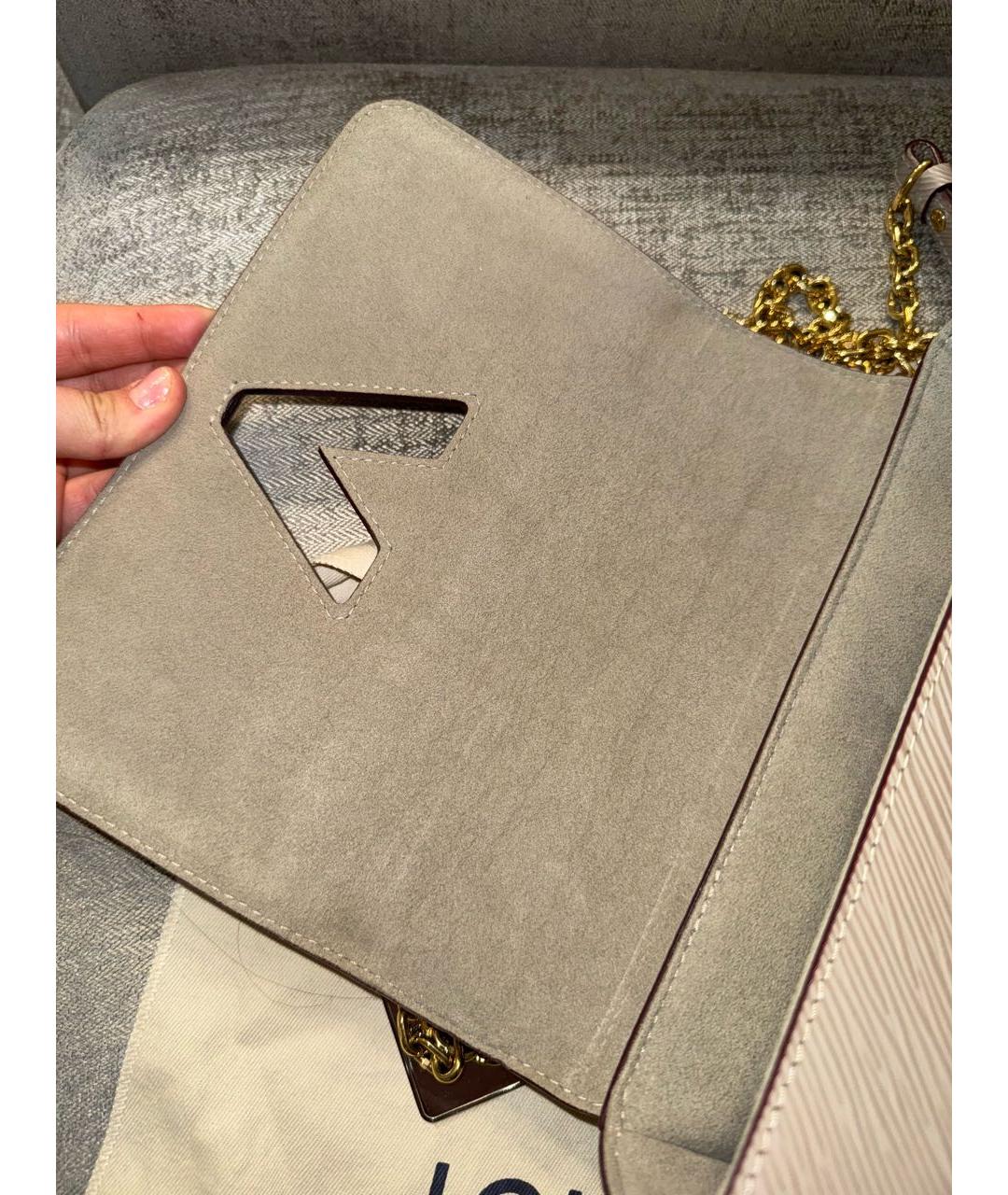 LOUIS VUITTON Бежевая кожаная сумка через плечо, фото 5