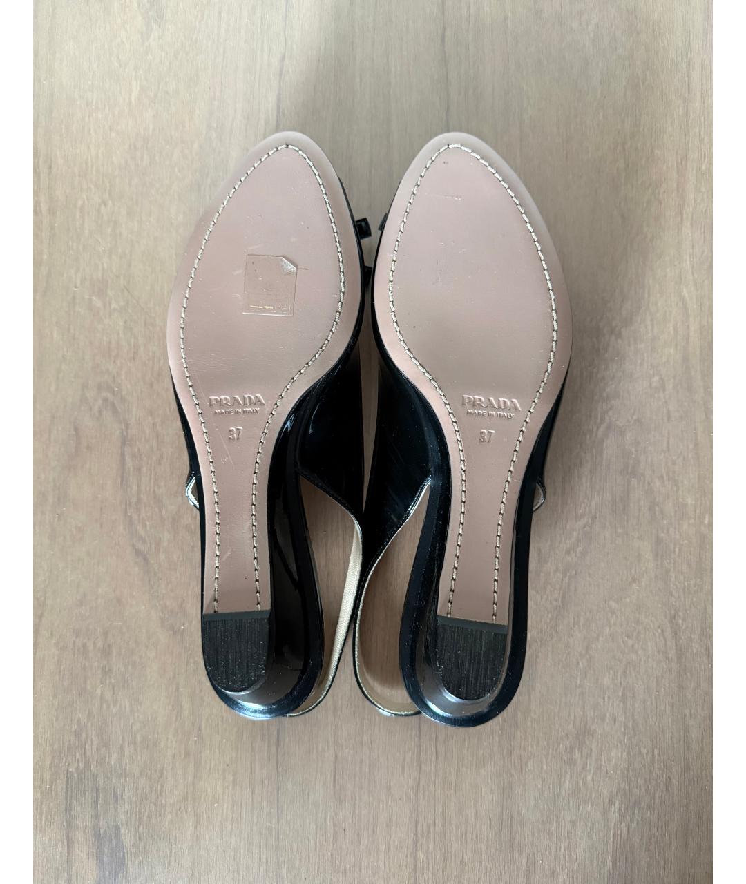 PRADA Черные босоножки из лакированной кожи, фото 5