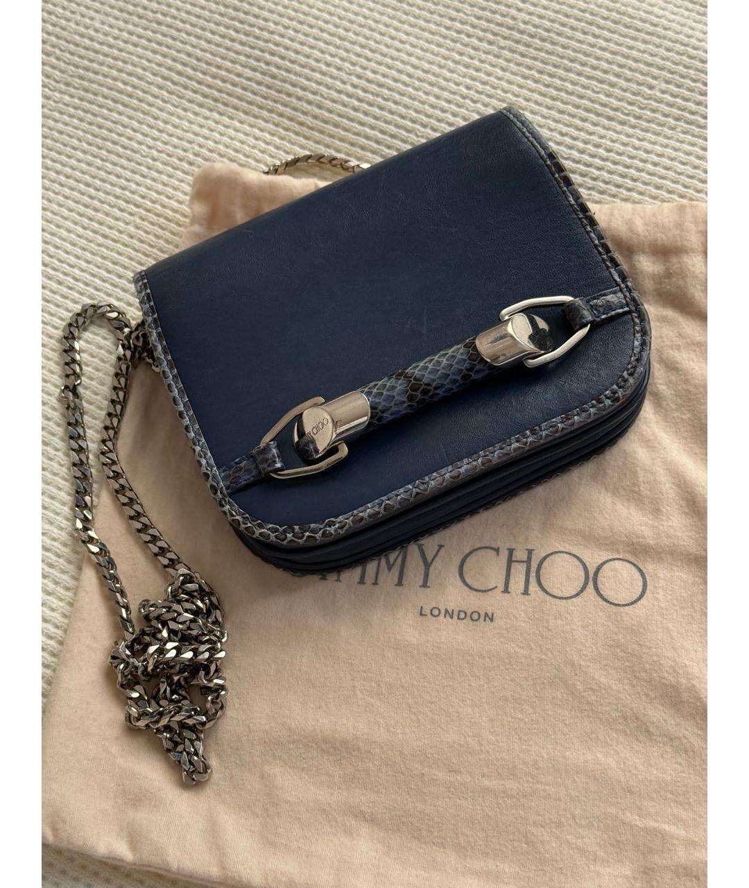 JIMMY CHOO Синяя кожаная сумка через плечо, фото 6