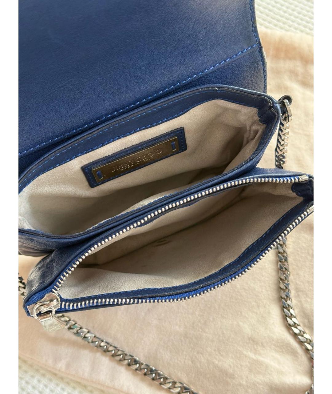 JIMMY CHOO Синяя кожаная сумка через плечо, фото 4