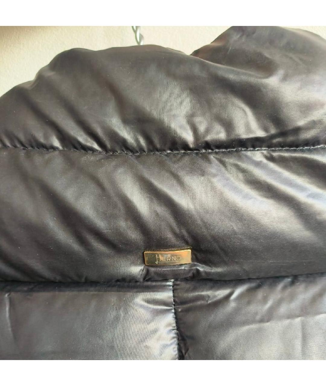 HERNO Черный полиамидовый пуховик, фото 4