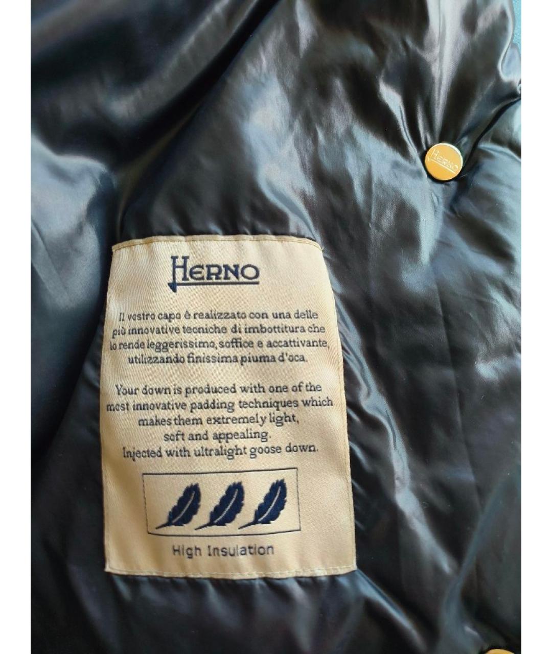 HERNO Черный полиамидовый пуховик, фото 8