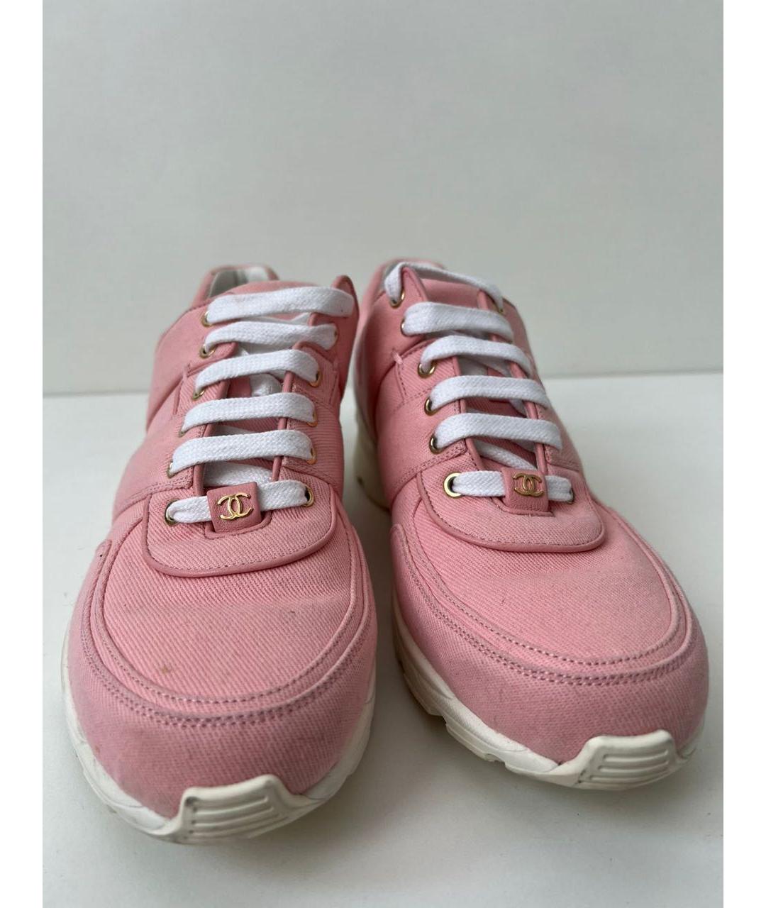 CHANEL Розовые текстильные кеды, фото 7
