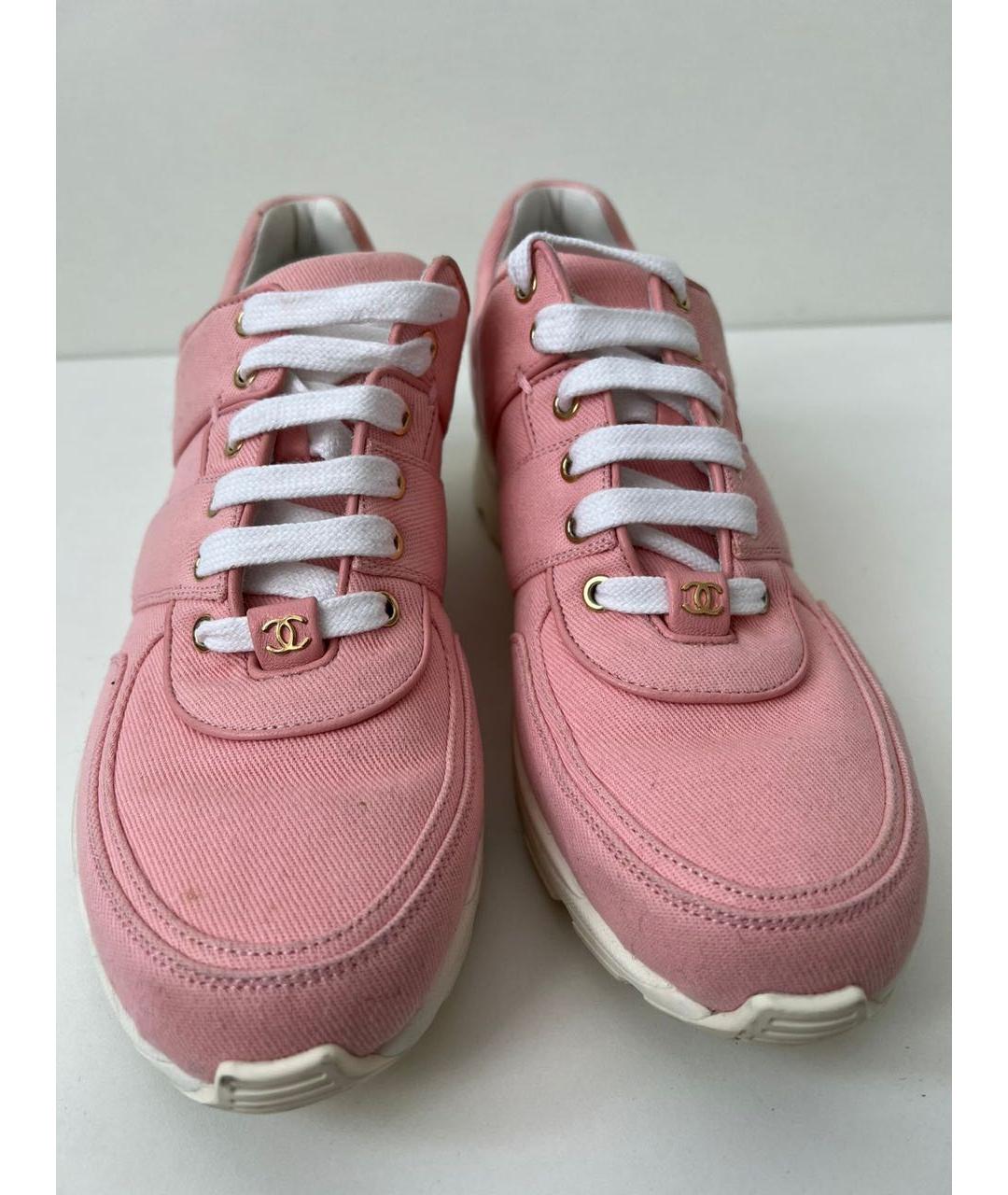 CHANEL Розовые текстильные кеды, фото 8