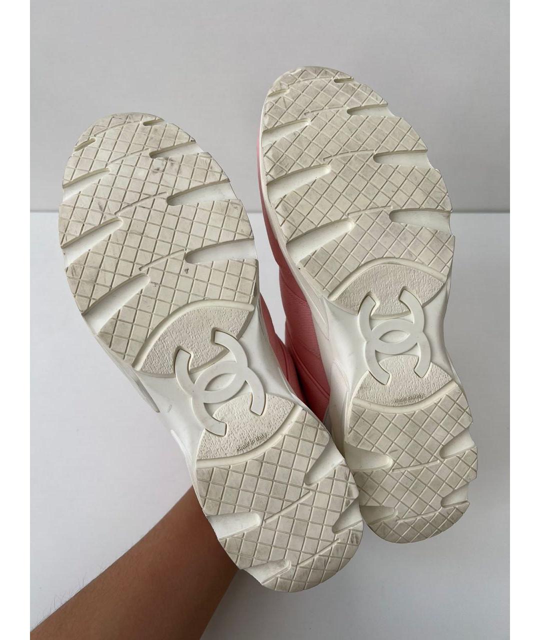 CHANEL Розовые текстильные кеды, фото 6