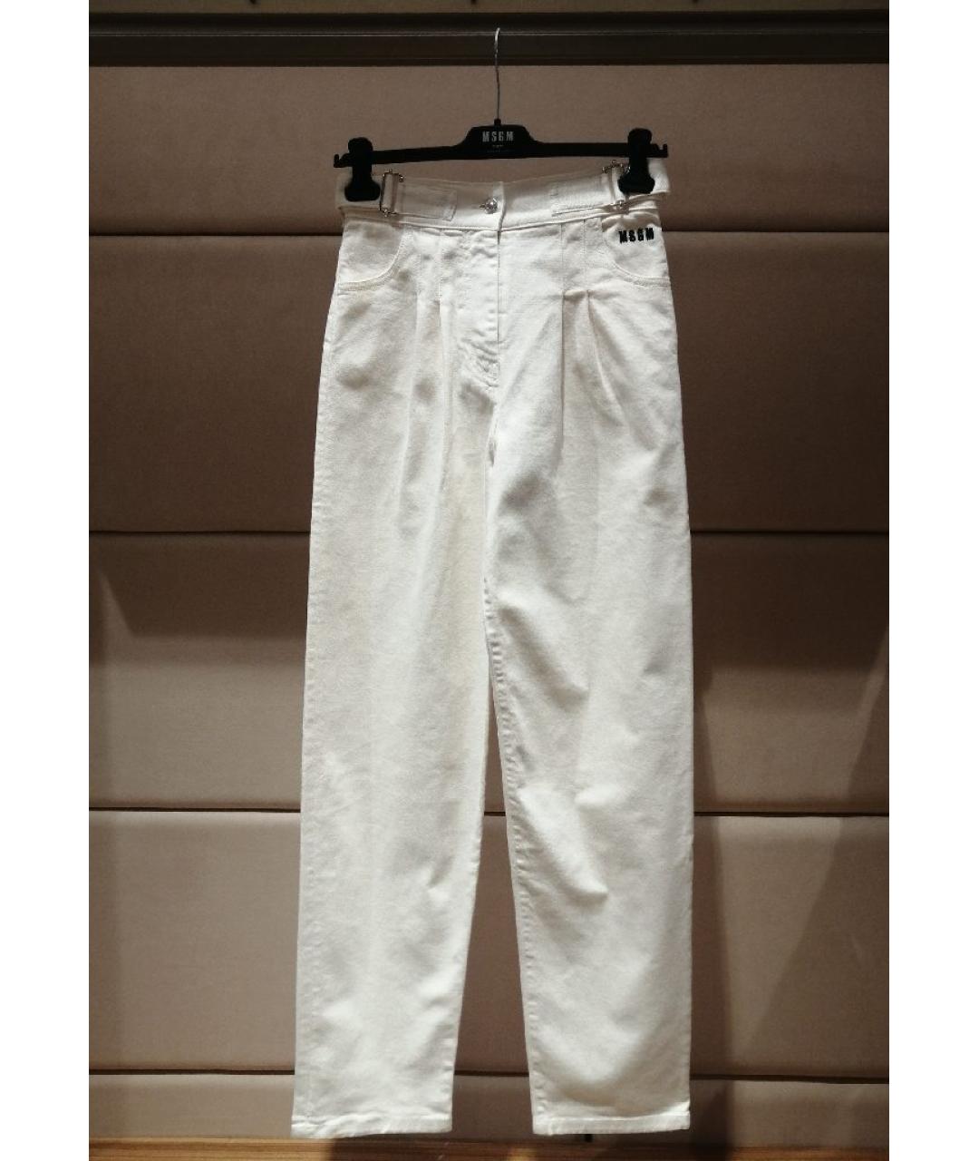 MSGM Бежевые хлопковые прямые джинсы, фото 3