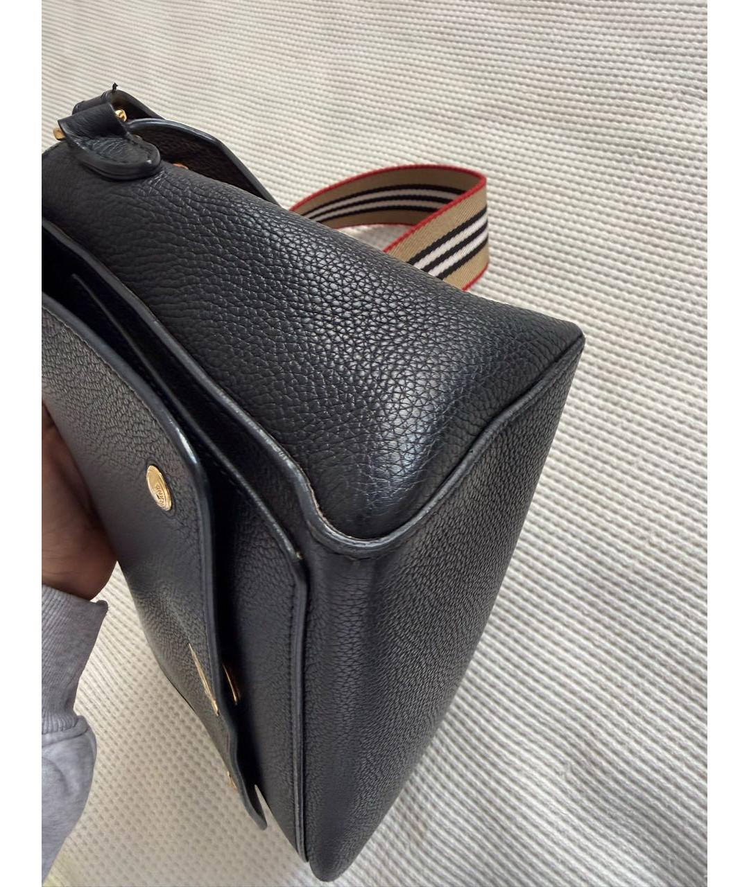 BURBERRY Черная кожаная сумка через плечо, фото 4