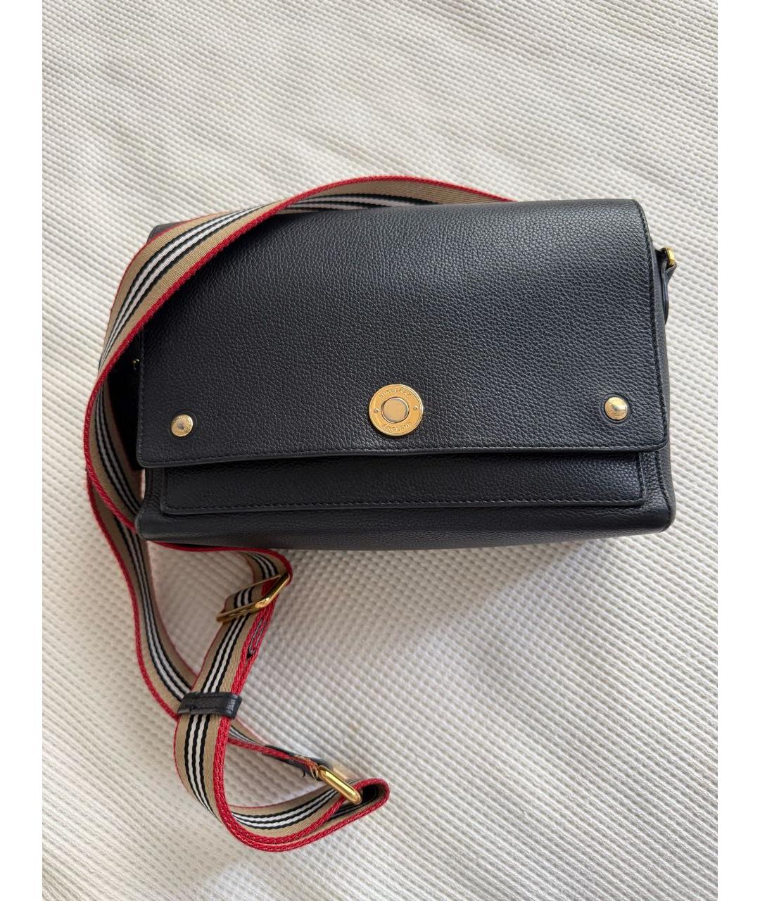 BURBERRY Черная кожаная сумка через плечо, фото 7