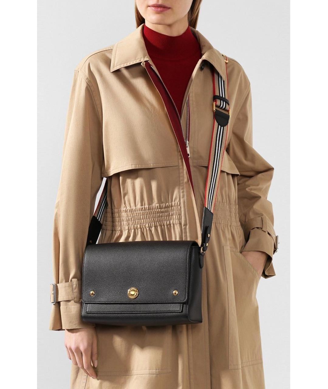 BURBERRY Черная кожаная сумка через плечо, фото 6