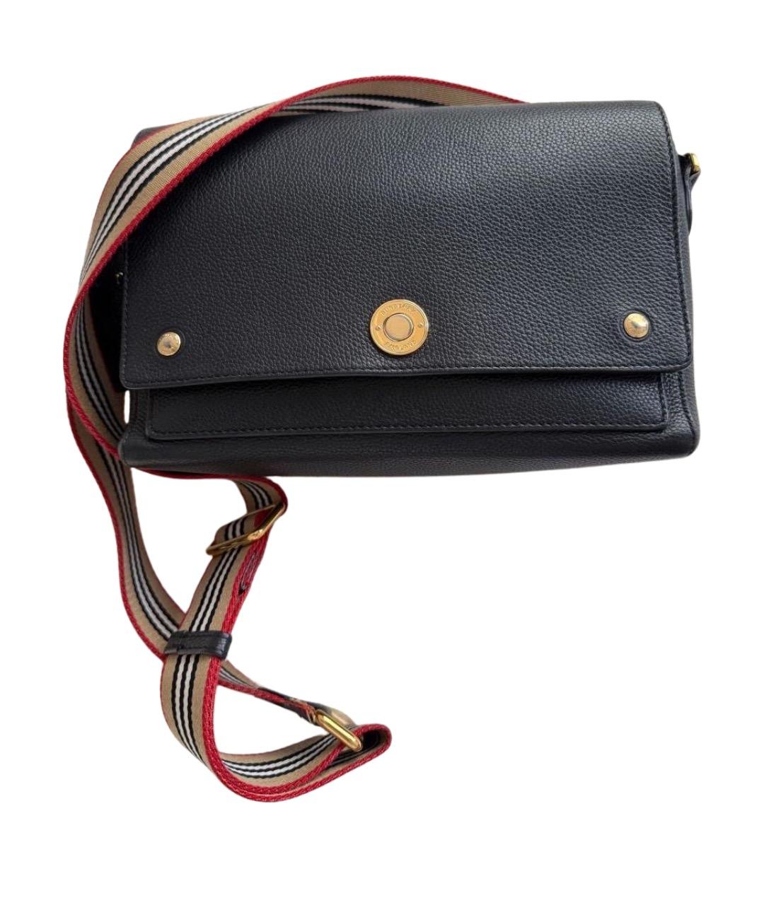 BURBERRY Черная кожаная сумка через плечо, фото 1