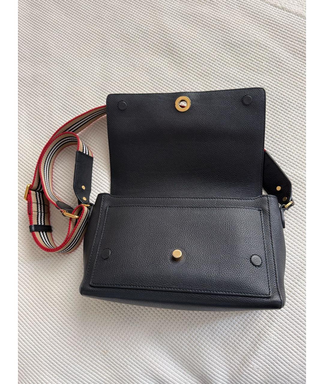 BURBERRY Черная кожаная сумка через плечо, фото 2