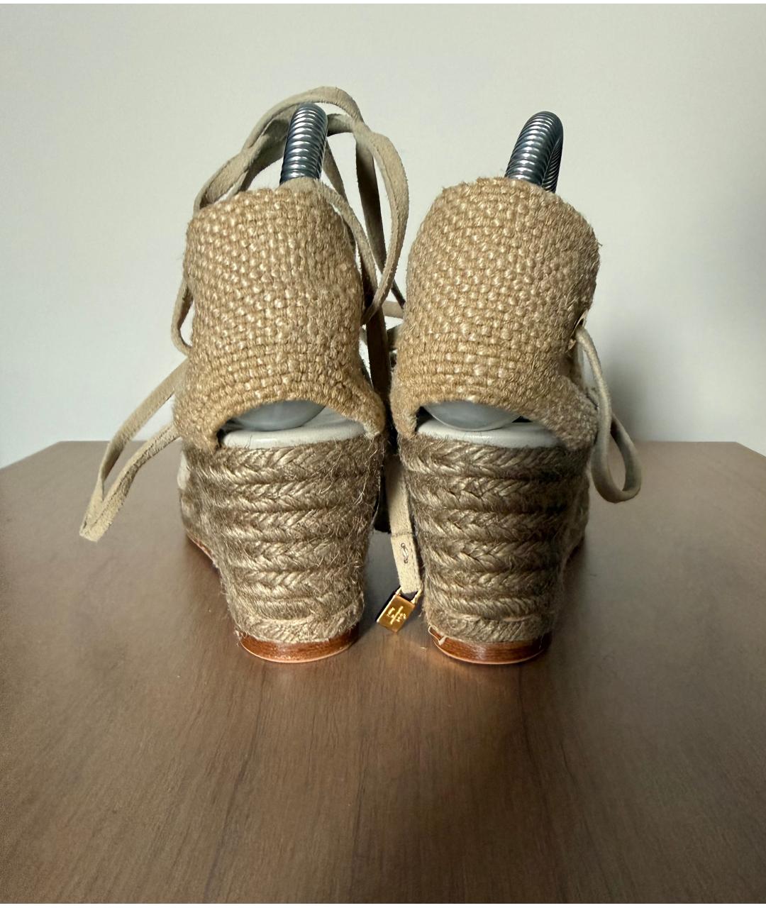 LORO PIANA Бежевые замшевые сабо, фото 4