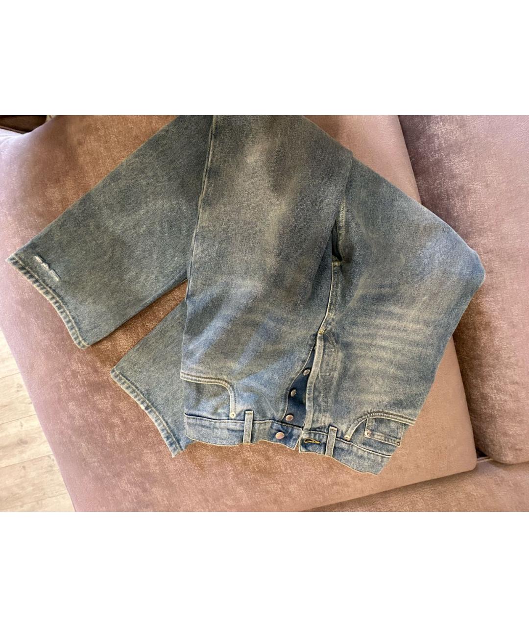 PRADA Синие хлопковые прямые джинсы, фото 6