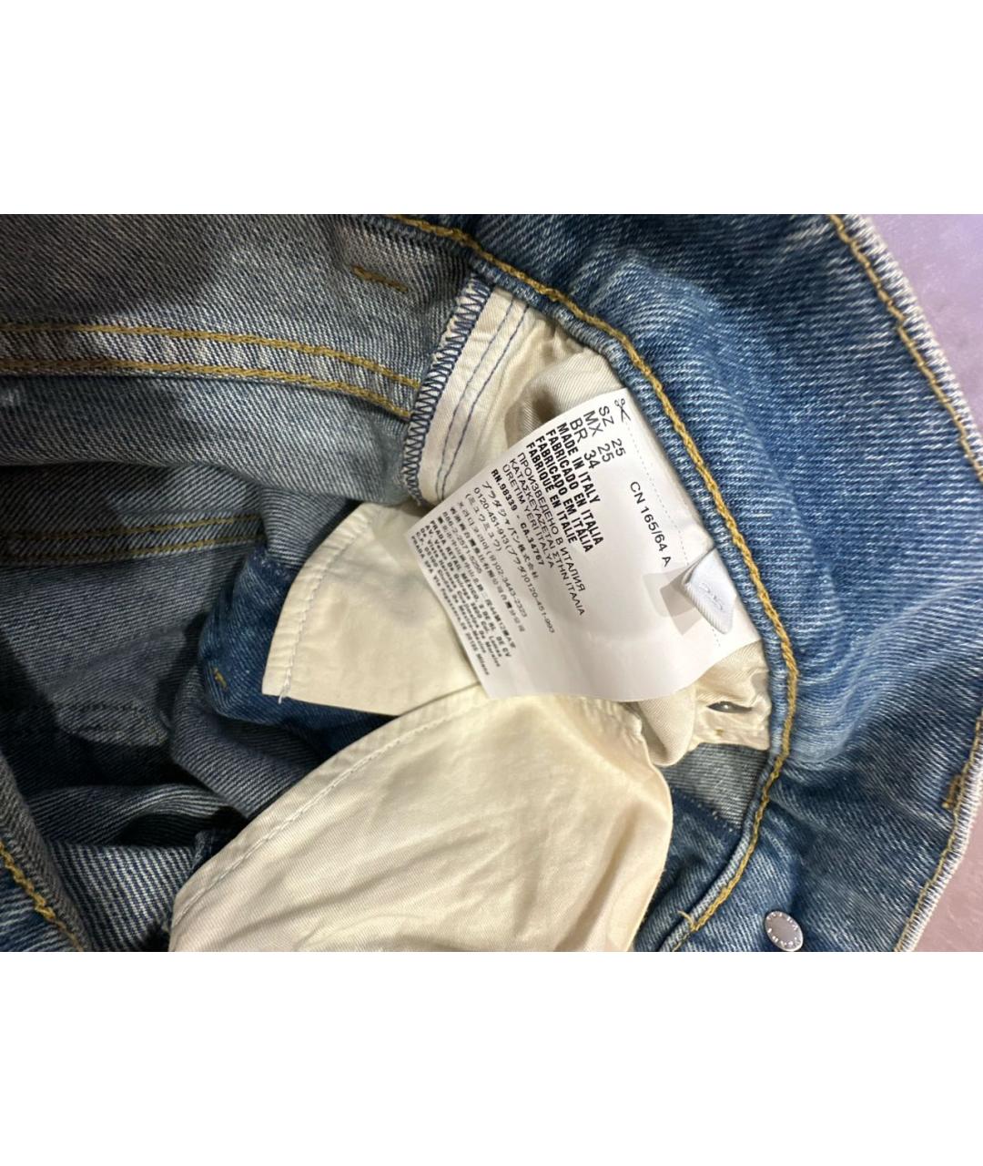 PRADA Синие хлопковые прямые джинсы, фото 4