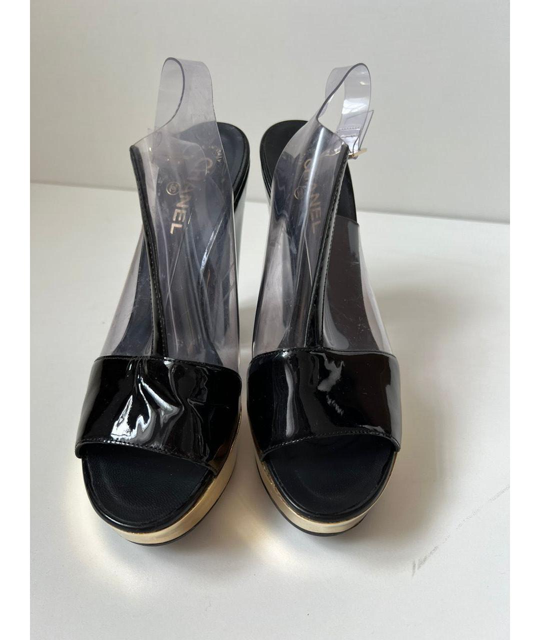 CHANEL Черные туфли из лакированной кожи, фото 2