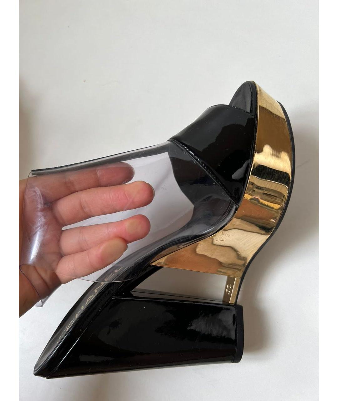 CHANEL Черные туфли из лакированной кожи, фото 7