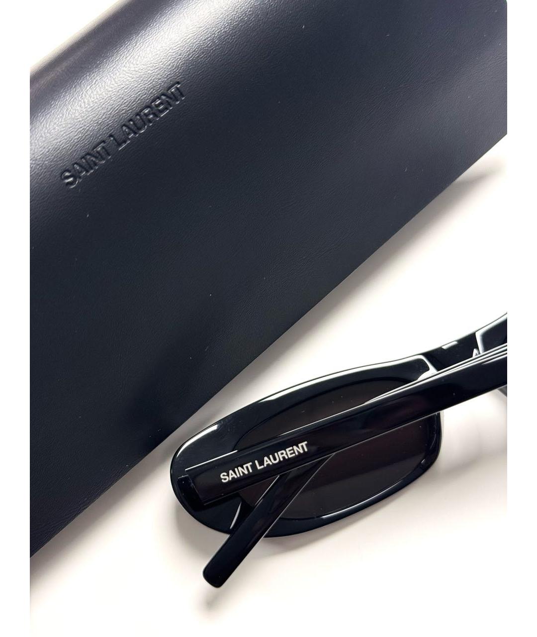 SAINT LAURENT Черные пластиковые солнцезащитные очки, фото 4