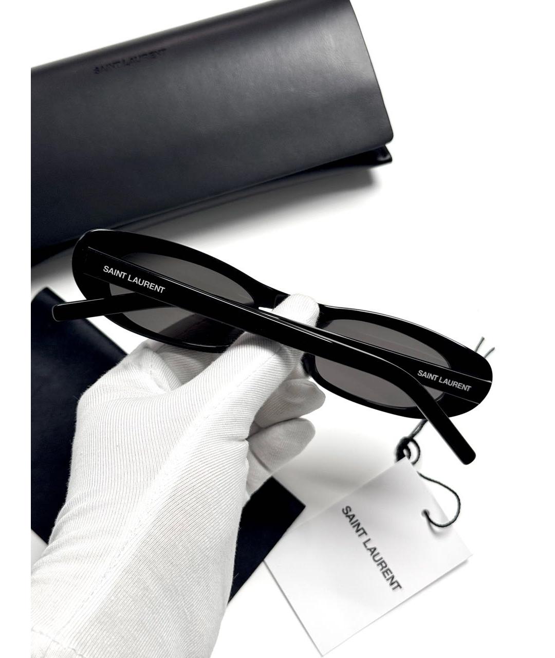 SAINT LAURENT Черные пластиковые солнцезащитные очки, фото 7