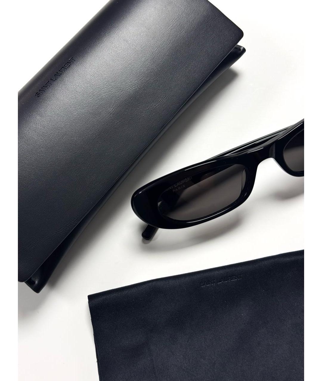 SAINT LAURENT Черные пластиковые солнцезащитные очки, фото 3