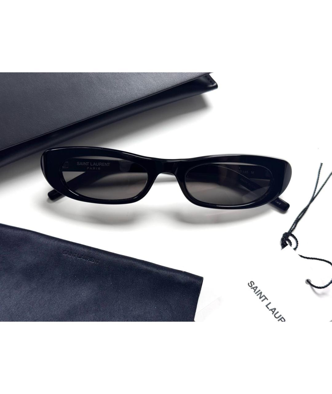 SAINT LAURENT Черные пластиковые солнцезащитные очки, фото 2