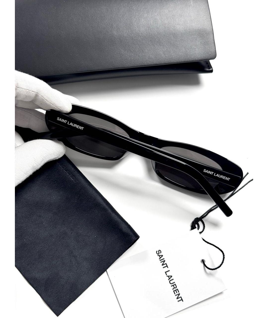 SAINT LAURENT Черные пластиковые солнцезащитные очки, фото 5