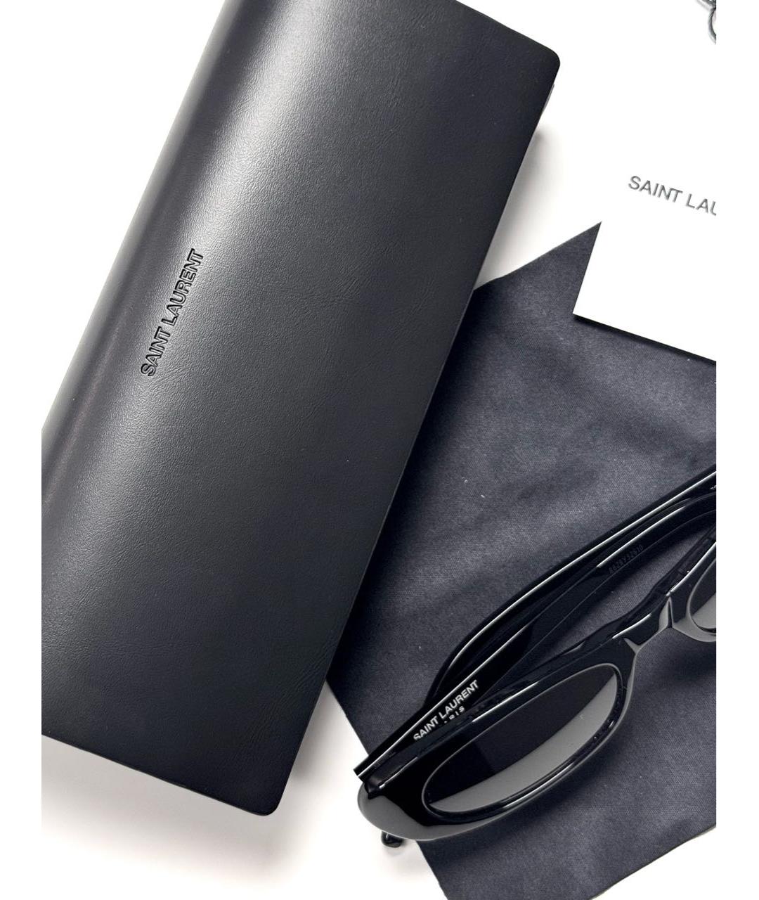 SAINT LAURENT Черные пластиковые солнцезащитные очки, фото 8