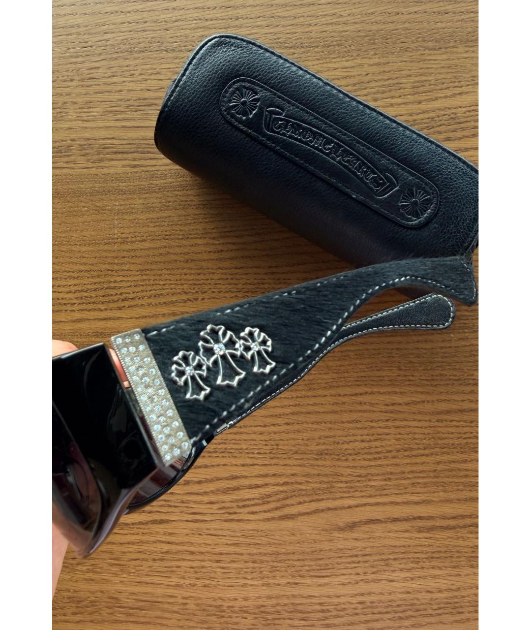 CHROME HEARTS Черные пластиковые солнцезащитные очки, фото 3