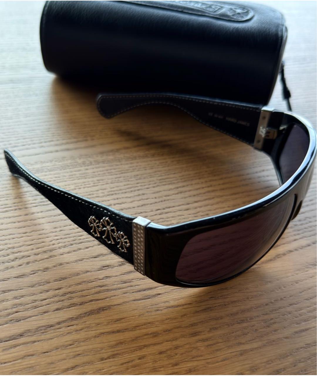 CHROME HEARTS Черные пластиковые солнцезащитные очки, фото 2