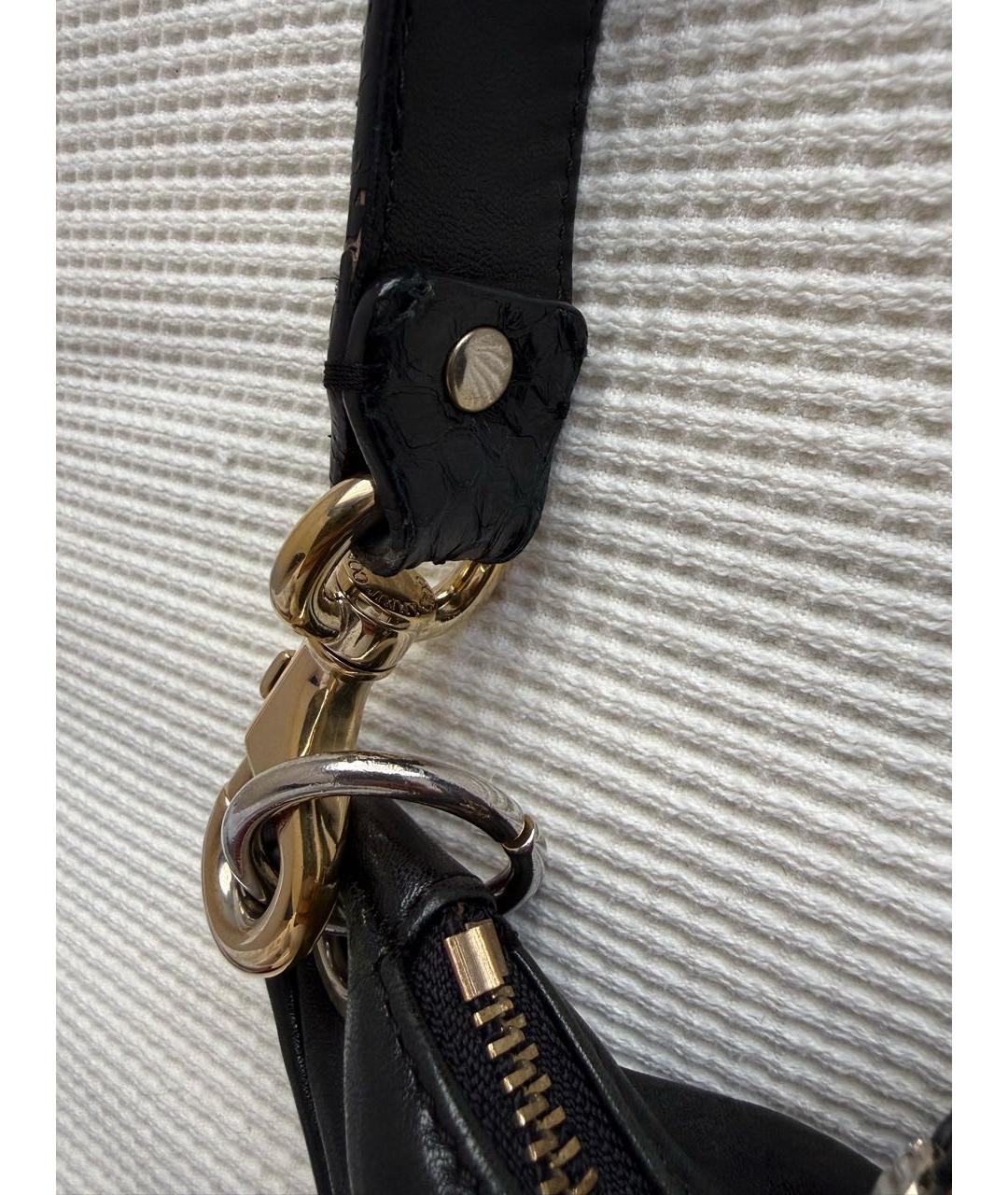 JIMMY CHOO Черная кожаная сумка с короткими ручками, фото 4