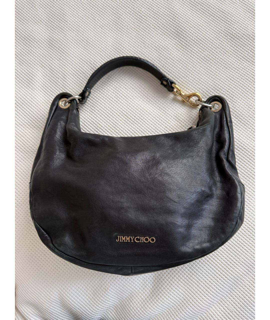 JIMMY CHOO Черная кожаная сумка с короткими ручками, фото 7